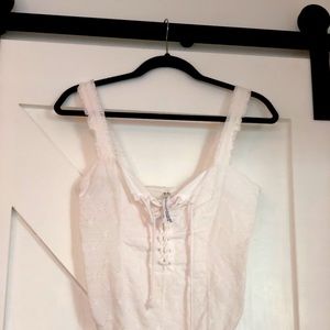 Free People Eyelet Bodysuit in White